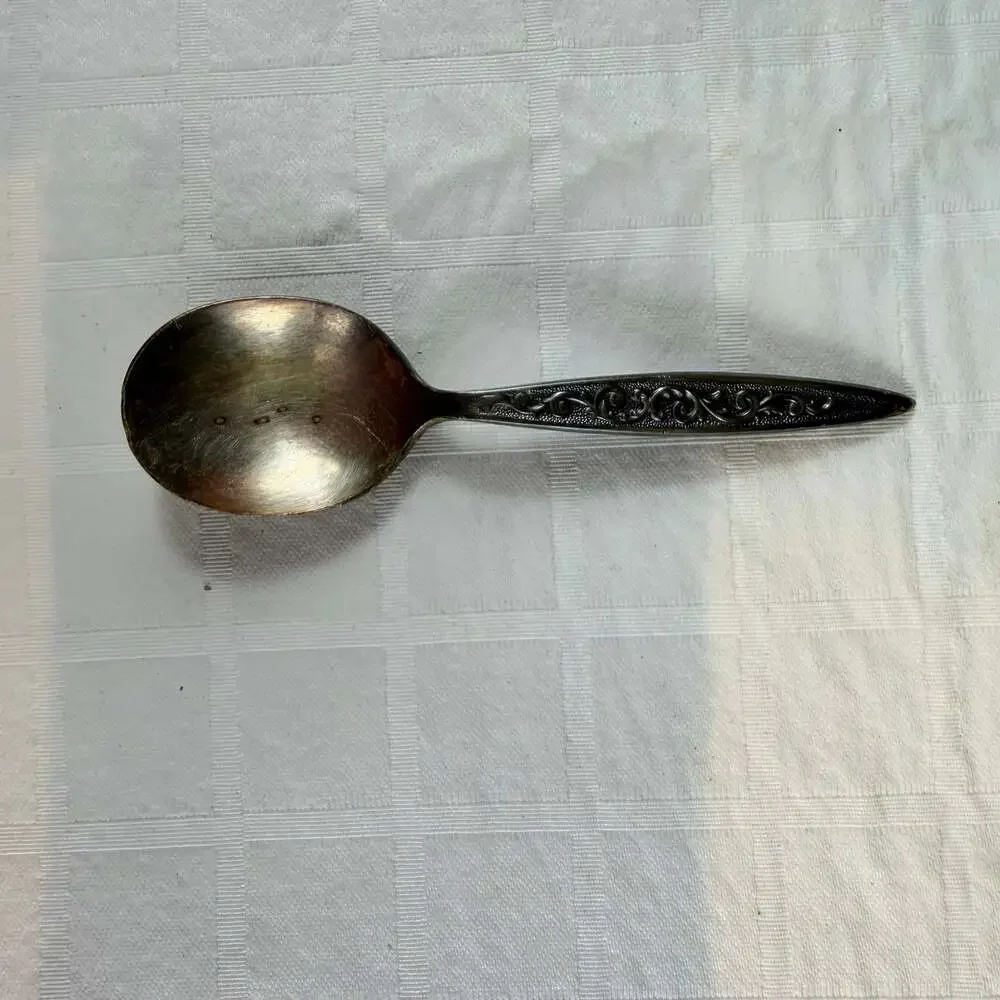 Vintage 1847 Rogers Bros Esperanto Silver Plated sugar spoon *wear